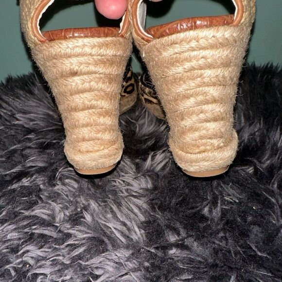 Sam Edelman Harmony Leopard Wedge espadrilles Sandals EUC SZ 9.5 - Picture 6 of 12